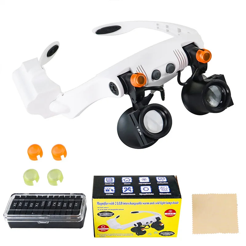 LED Illuminated Magnifying Glasses – Adjustable Loupe for Jewelers