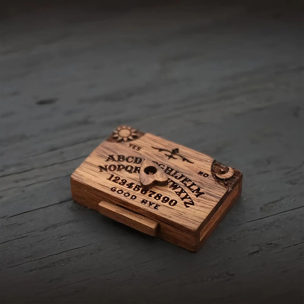 Miniature Wooden Spirit Board Decoration with Planchette