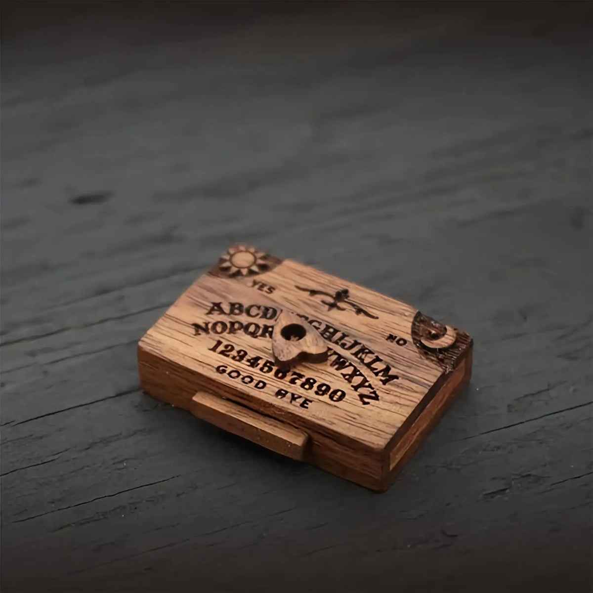 Miniature Wooden Spirit Board Decoration with Planchette