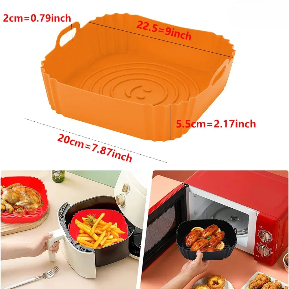 Silicone Air Fryer Mold – Reusable Baking Pan & Cake Mold