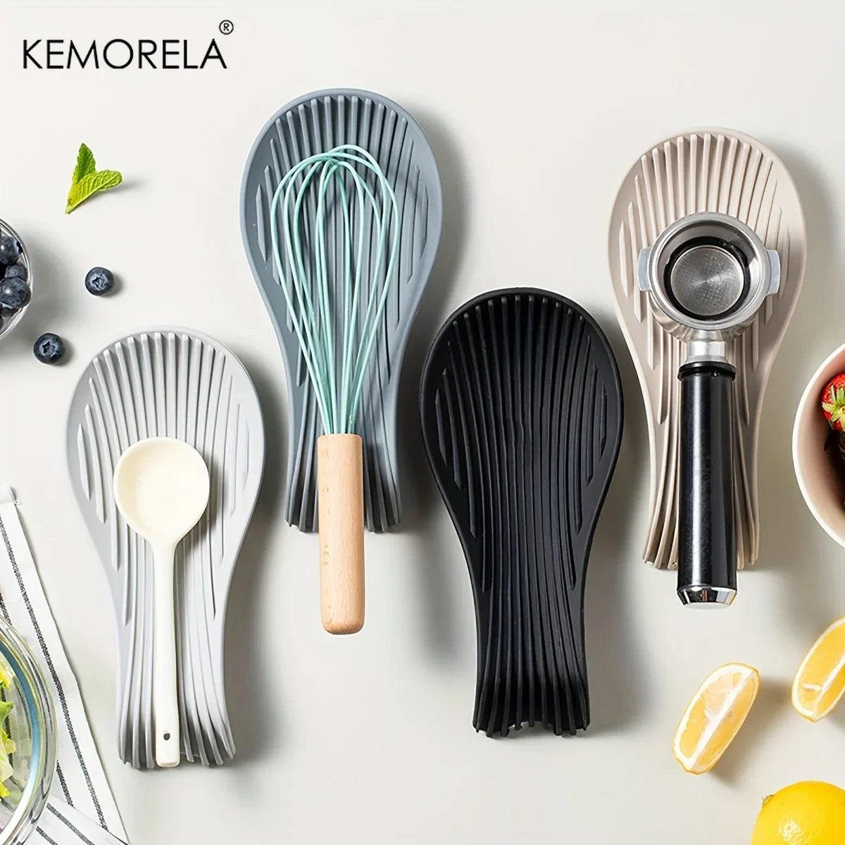KEMORELA Silicone Spoon Rest – Heat-Resistant Utensil Holder