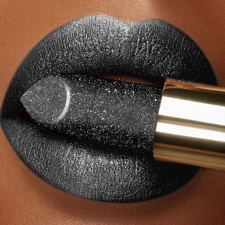 KAFURUX Metallic Glitter Lipstick – 16 Colors, Waterproof
