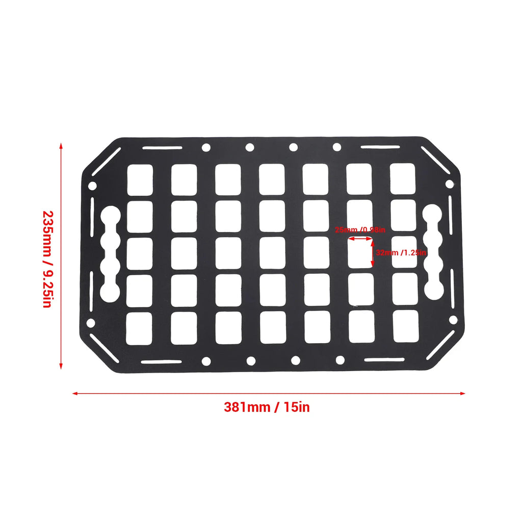 Aluminum MOLLE Panel Rack L-Track Compatible | Truck Bed Organizer