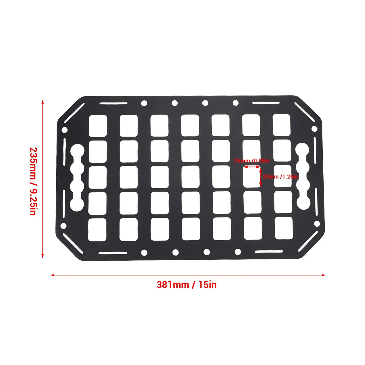 Aluminum MOLLE Panel Rack L-Track Compatible | Truck Bed Organizer