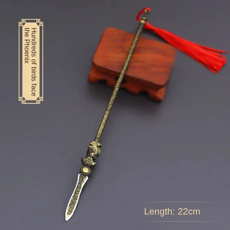 22cm Tiger Head Spear Miniature | Ancient Weapon Replica Model