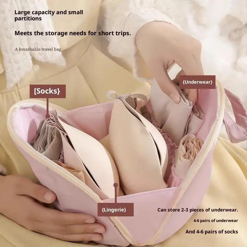 Travel Underwear Storage Bag – Polyester Organizer for Bras & Socks