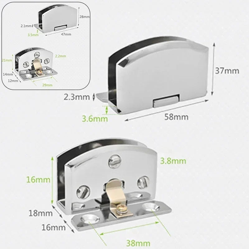 Zinc Alloy Glass Cabinet Hinge Silver | K845 K846 Replacement