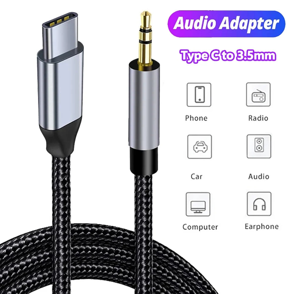 USB-C to 3.5mm Aux Cable | iPhone 16, Samsung S24, Pixel 9