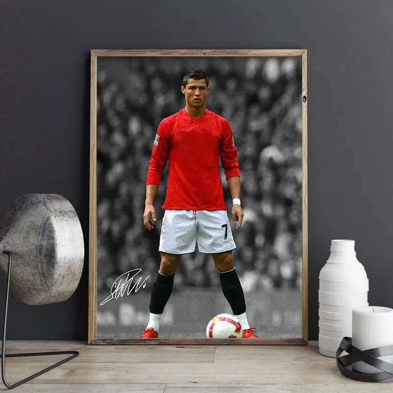 Soccer Player Canvas Wall Art Print | Football Portrait Poster
