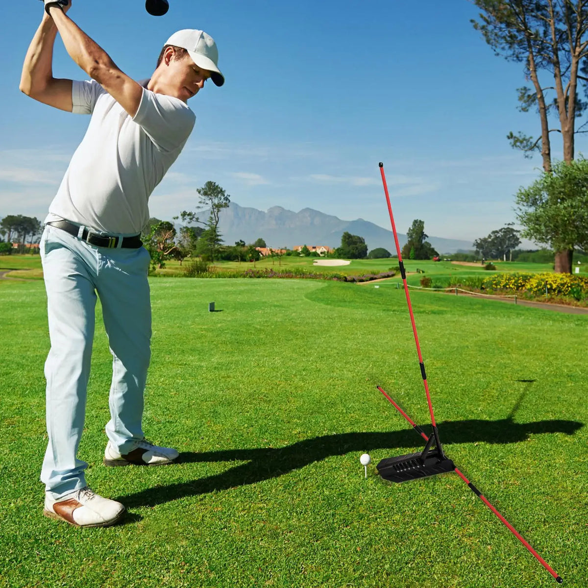 Golf Alignment Stick Holder – Portable Swing Training Aid