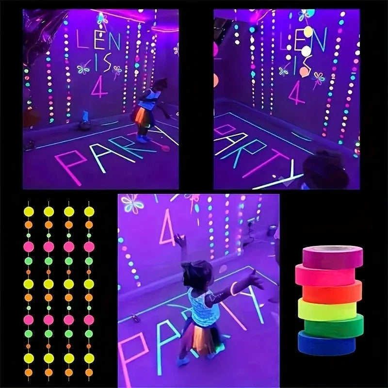 6-Roll Glow-in-the-Dark Tape Set – DIY Decor & Bookmarks