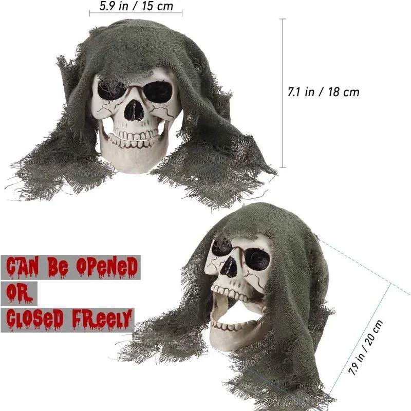 Halloween Crawling Ghost Skull & Arm Figurines – 3-Piece Decor