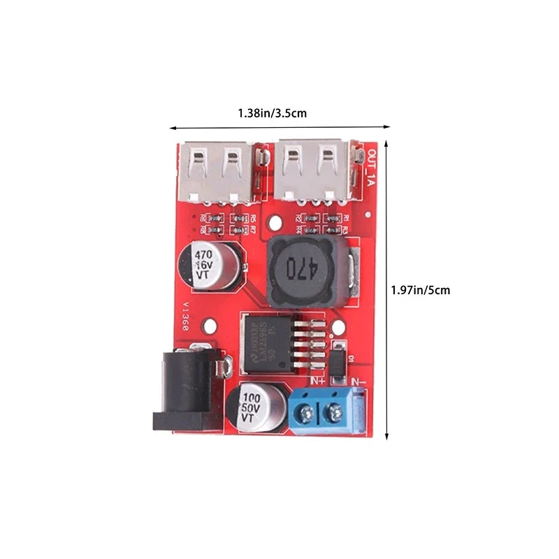 DC-DC Step-Down Converter 9V–36V to 5V 3A Dual USB Power Module