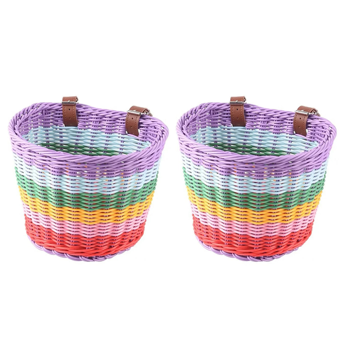 Kids Rainbow Front Handlebar Bike Basket – Vintage Woven Style