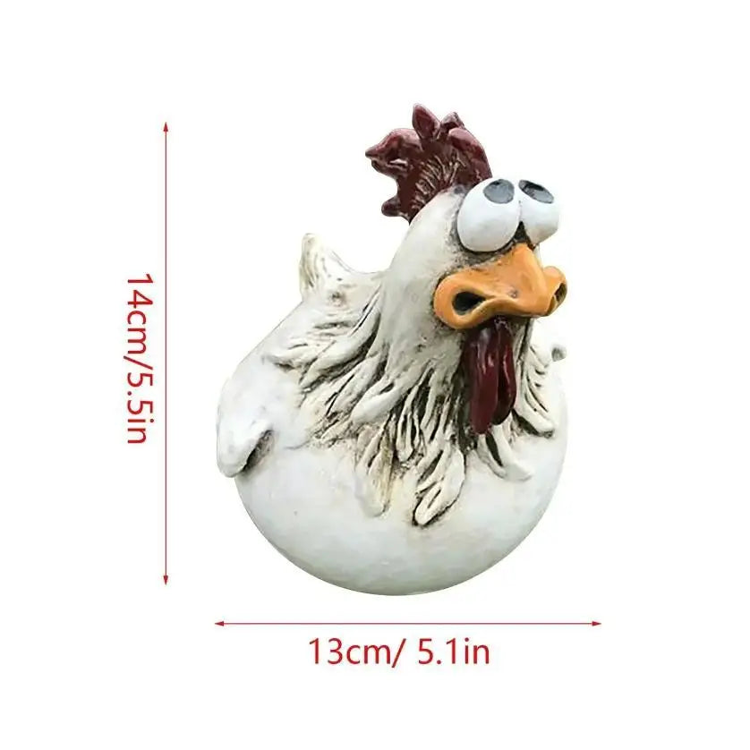 Funny Chicken Fence Decoration – Resin Rooster Garden Ornament