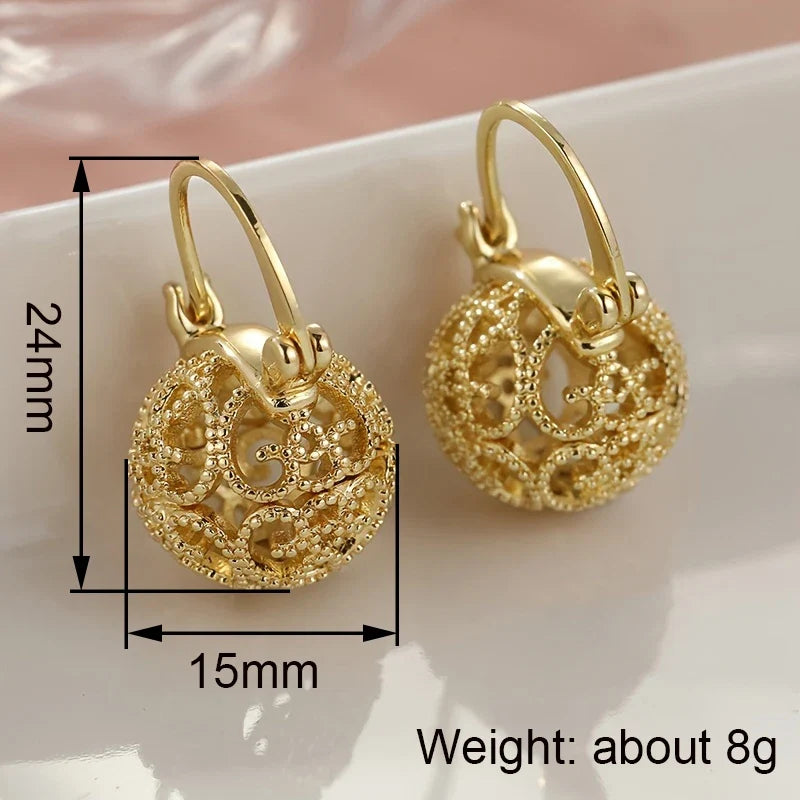 Huitan Hollow Ball Drop Earrings – Women's Trendy Jewelry