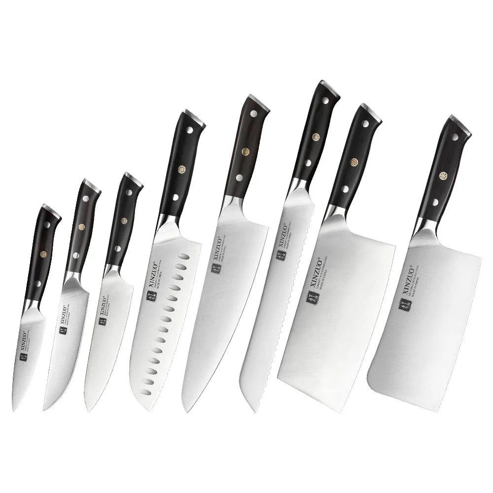 XINZUO Yu 8-Piece Knife Set | 1.4116 Steel & Ebony Handle