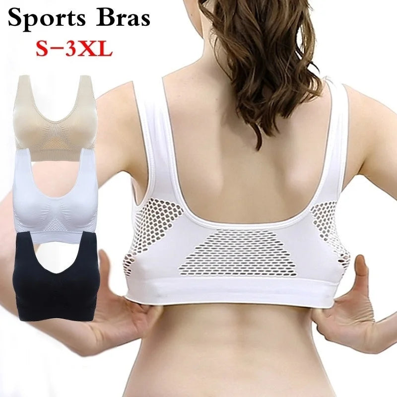Women's Breathable Padded Sports Bra Vest – Gym & Running Top