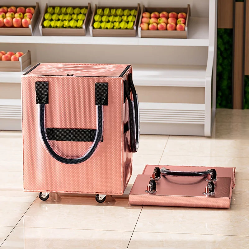 Rolling Grocery Shopping Tote – Large Wheeled Canvas Bag