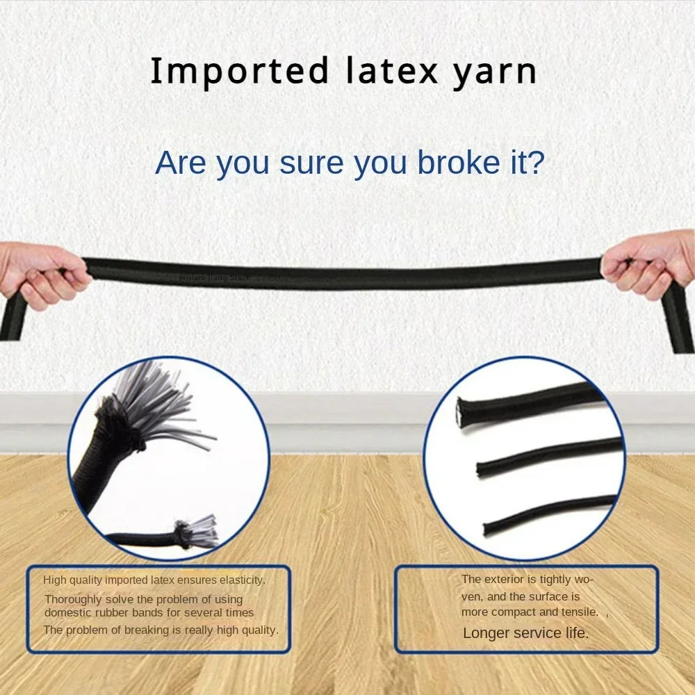 Black Elastic Rope 10M | Polyester Sewing Band 3–8mm DIY