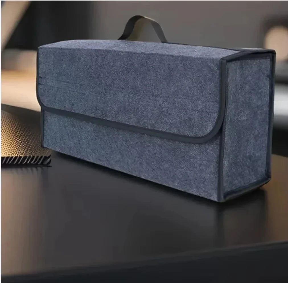 Foldable Car Trunk Organizer – Felt Storage Box with Compartments