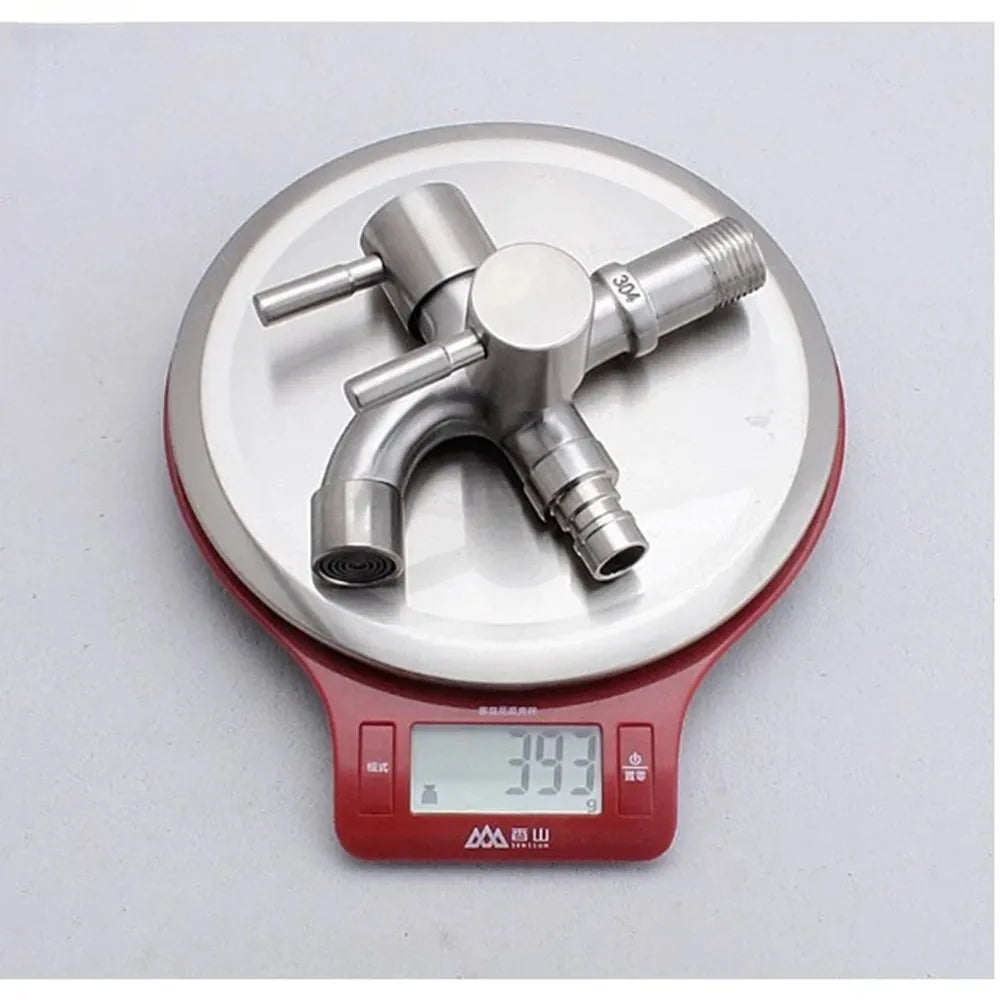 304 Stainless Steel Dual-Outlet Washing Machine Faucet