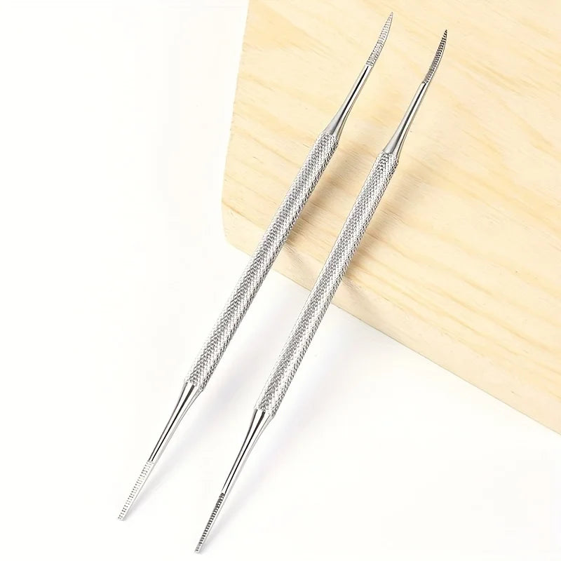 Stainless Steel Nail File & Multifunctional Nail Art Pen Tool
