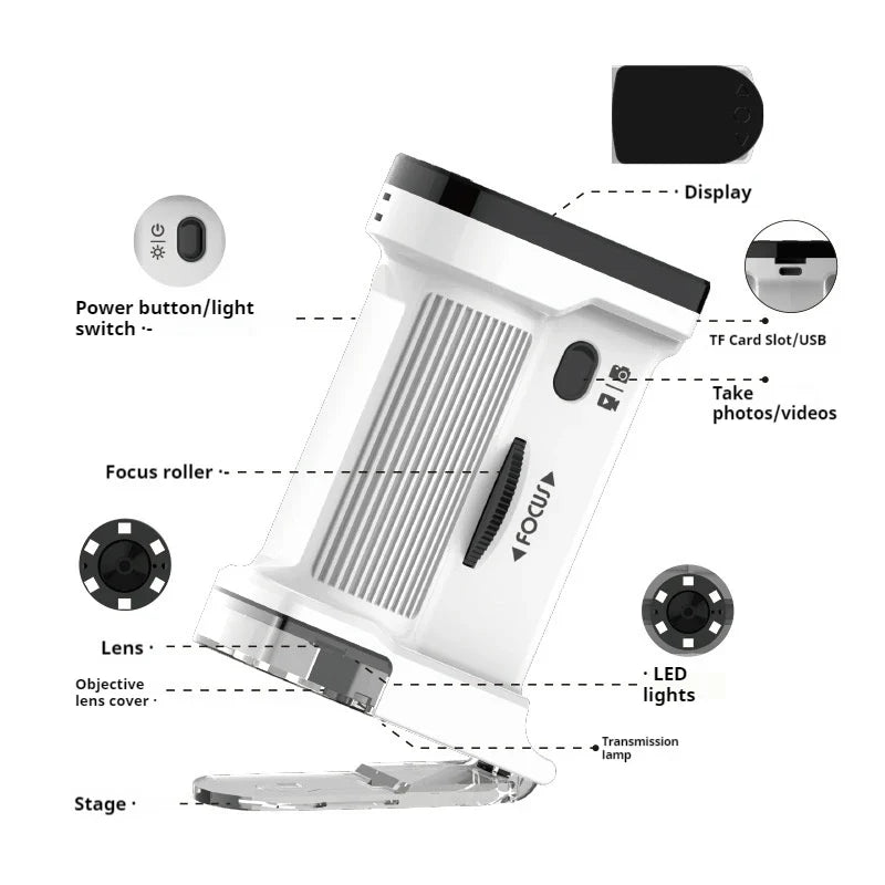 Portable Digital Microscope with Memory Card | Photo & Video