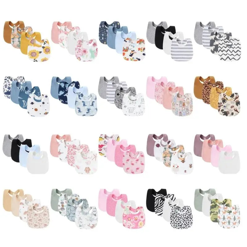 Baby Bandana Bibs 4-Pack | Soft Cotton Drool & Teething Bibs