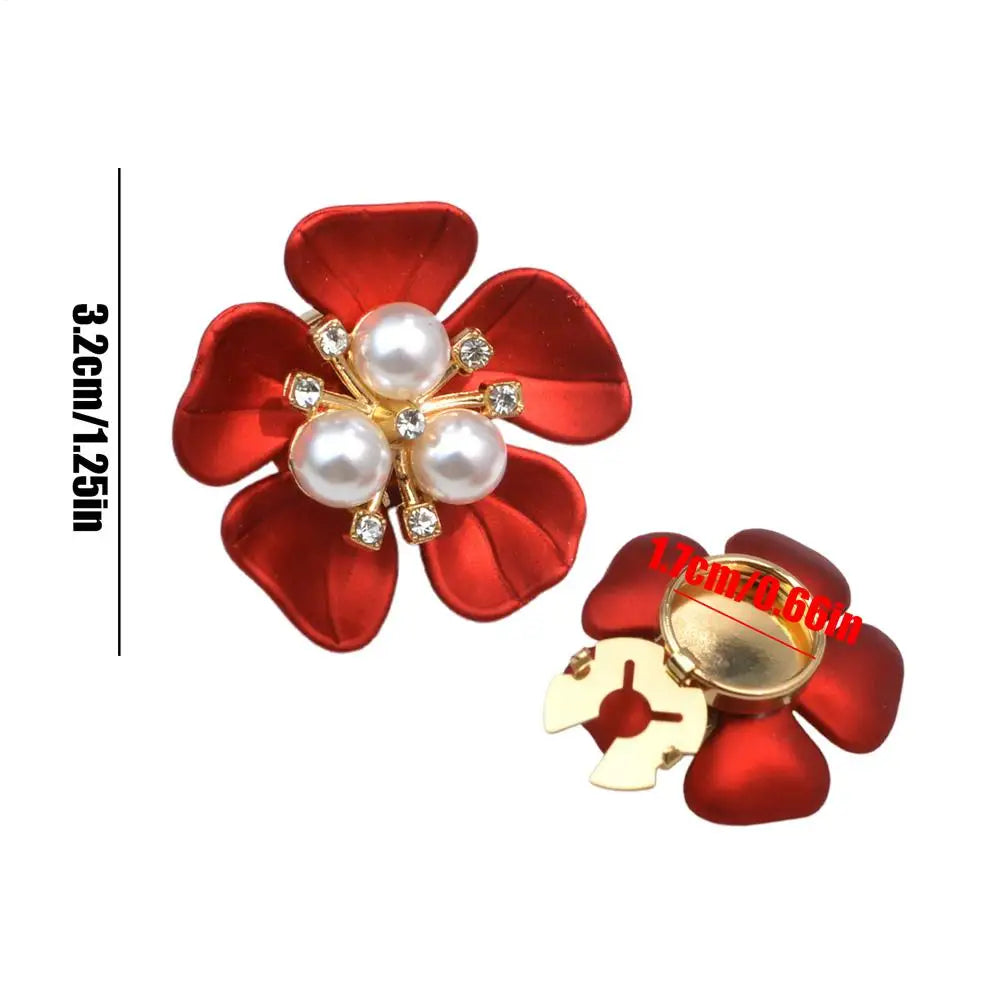 Rhinestone Flower Button Covers – Elegant Cufflinks for Men & Women