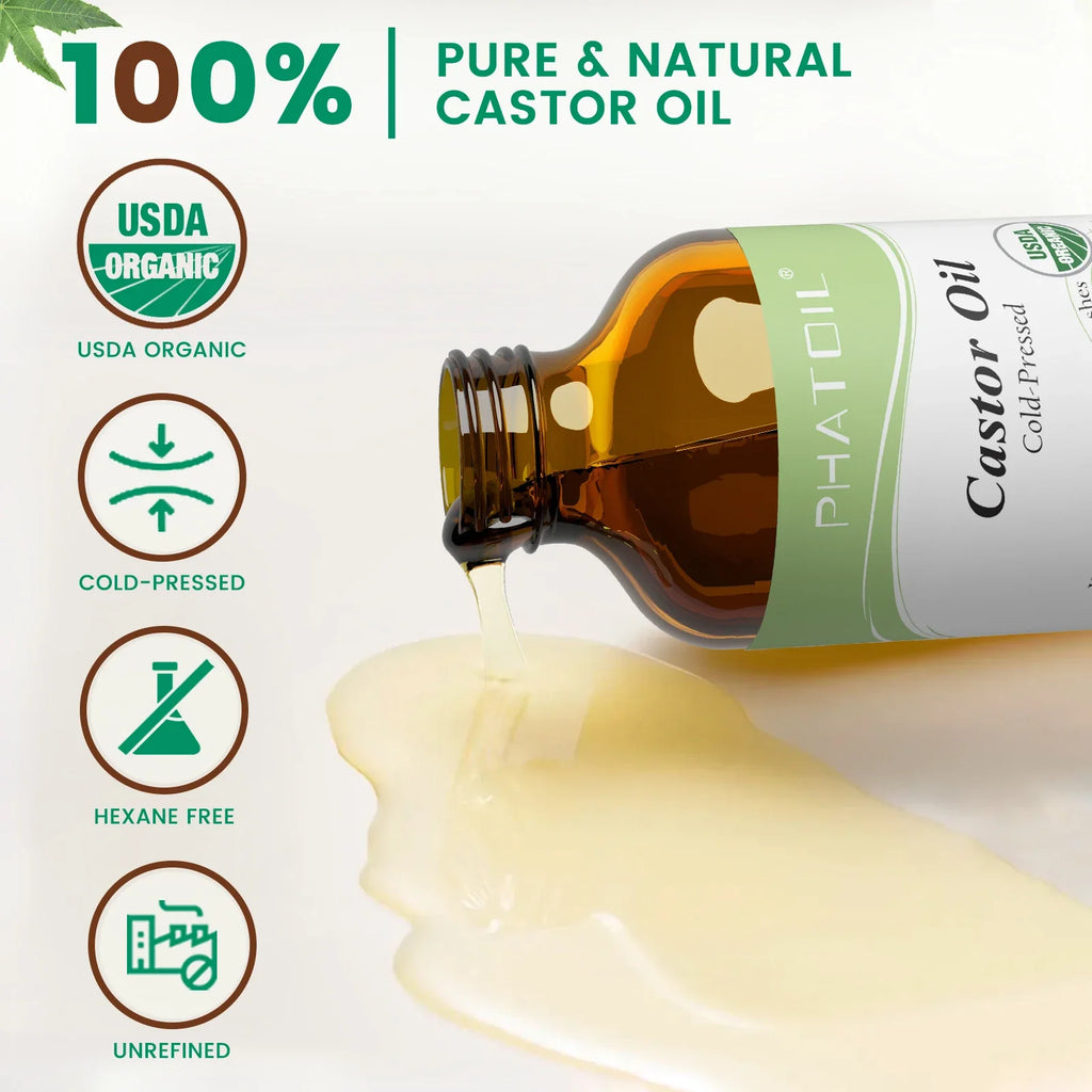 PHATOIL Organic Cold-Pressed Castor Oil – Hair, Skin & Lashes