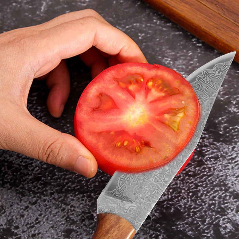 Damascus Steel Kitchen Knife | Sharp Wood Handle – InLeung