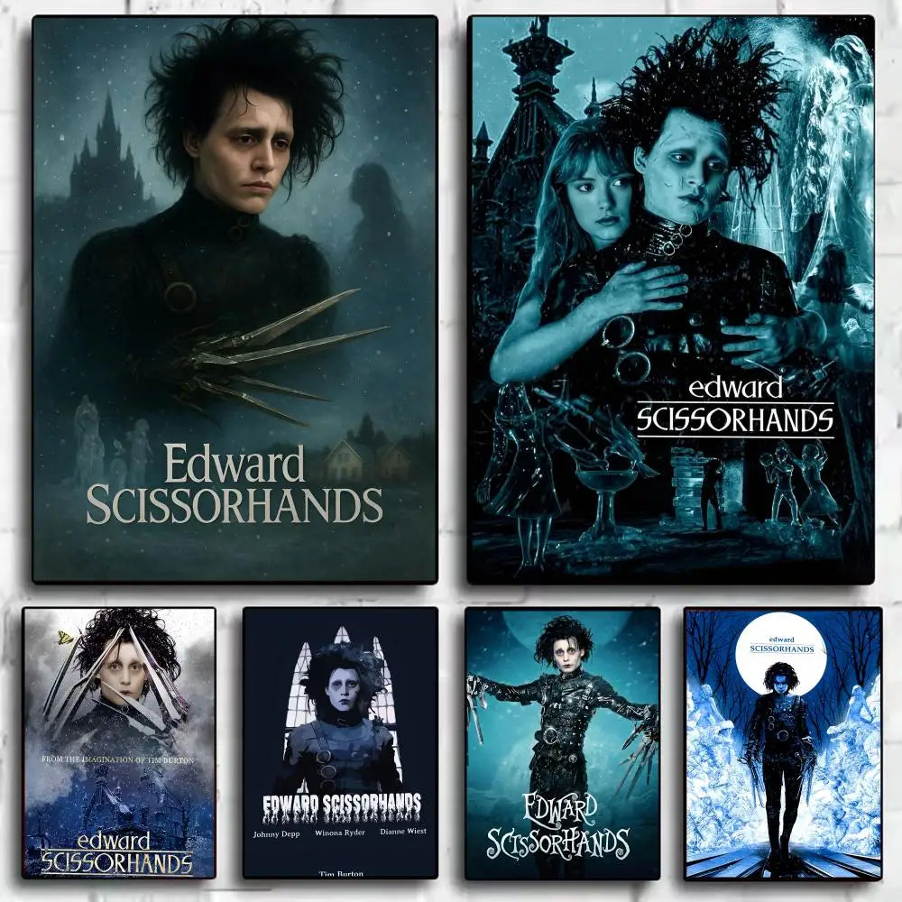 Edward Scissorhands Movie Poster Self-Adhesive Wall Art Sticker