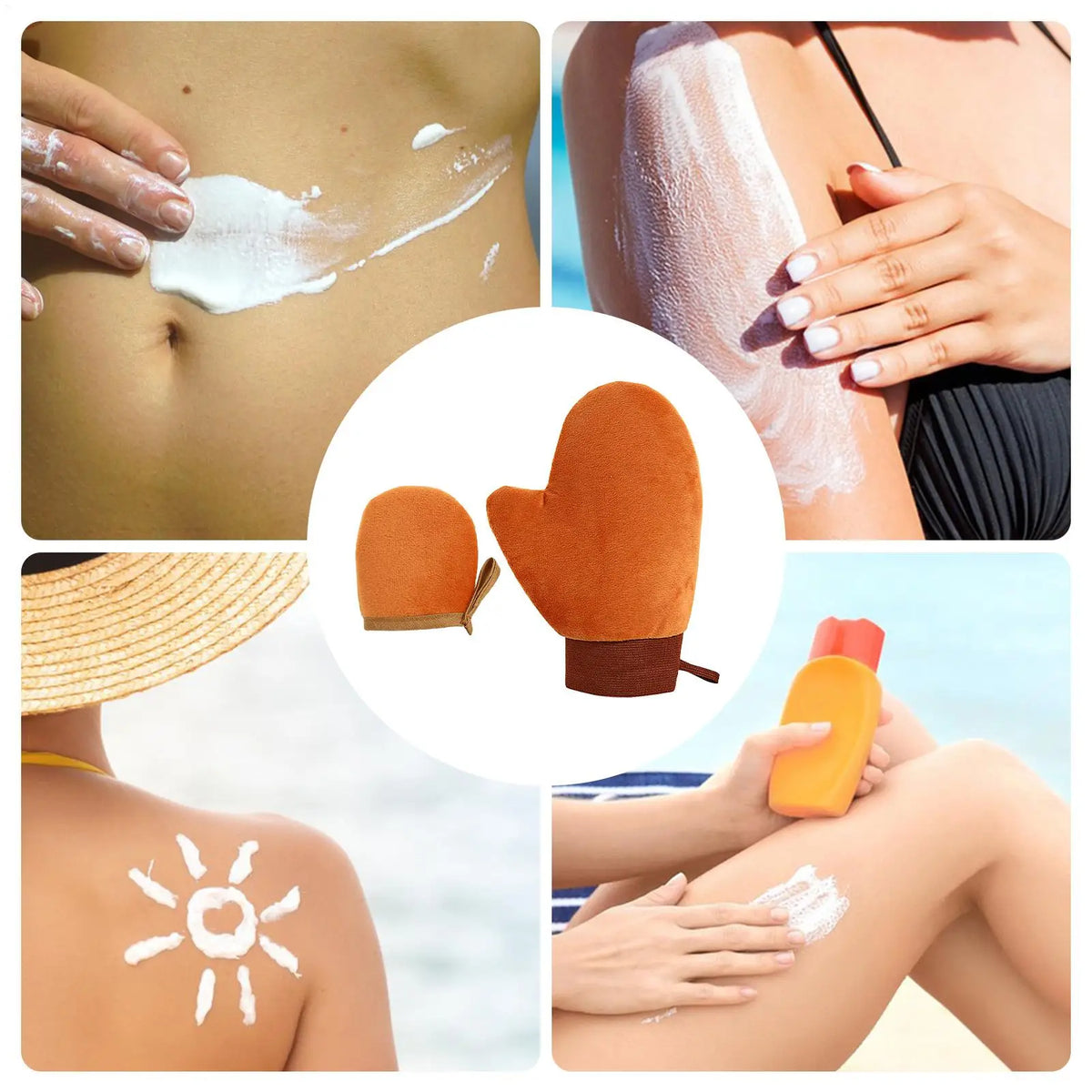 2-Pc Self-Tanning Mitt Set – Streak-Free Applicator Gloves