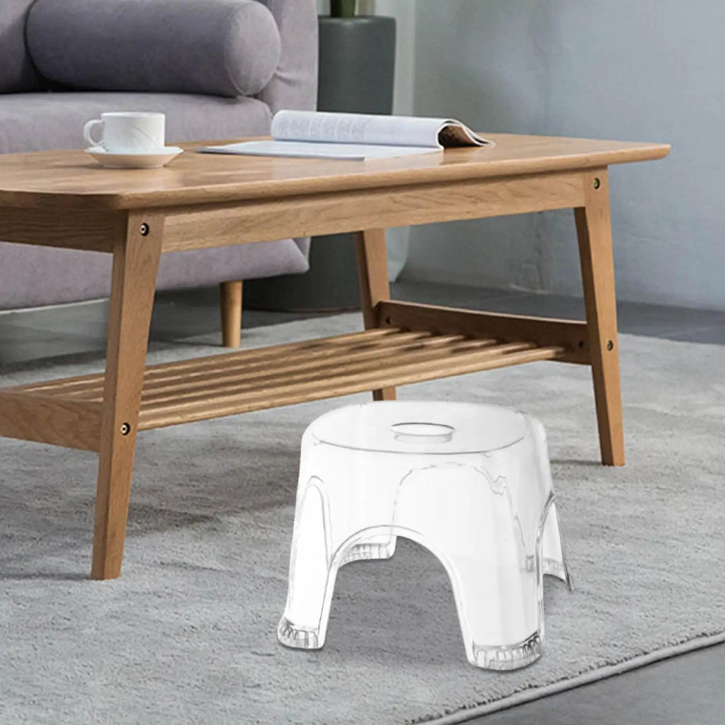 Clear Shower Corner Stool – Waterproof Bathroom Bench
