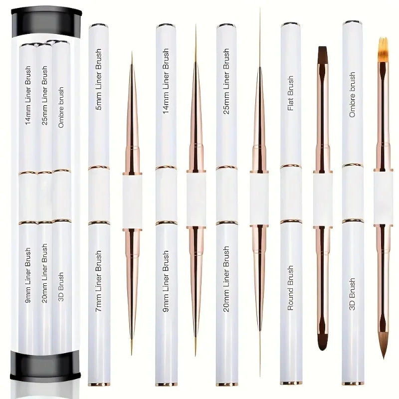 5-Piece Double-Ended Nail Art Brush Set | Liner & Detail Pens