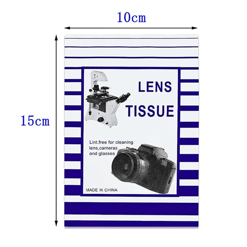 50-Pack Optical Lens Cleaning Paper 10×15cm – Camera & Microscope
