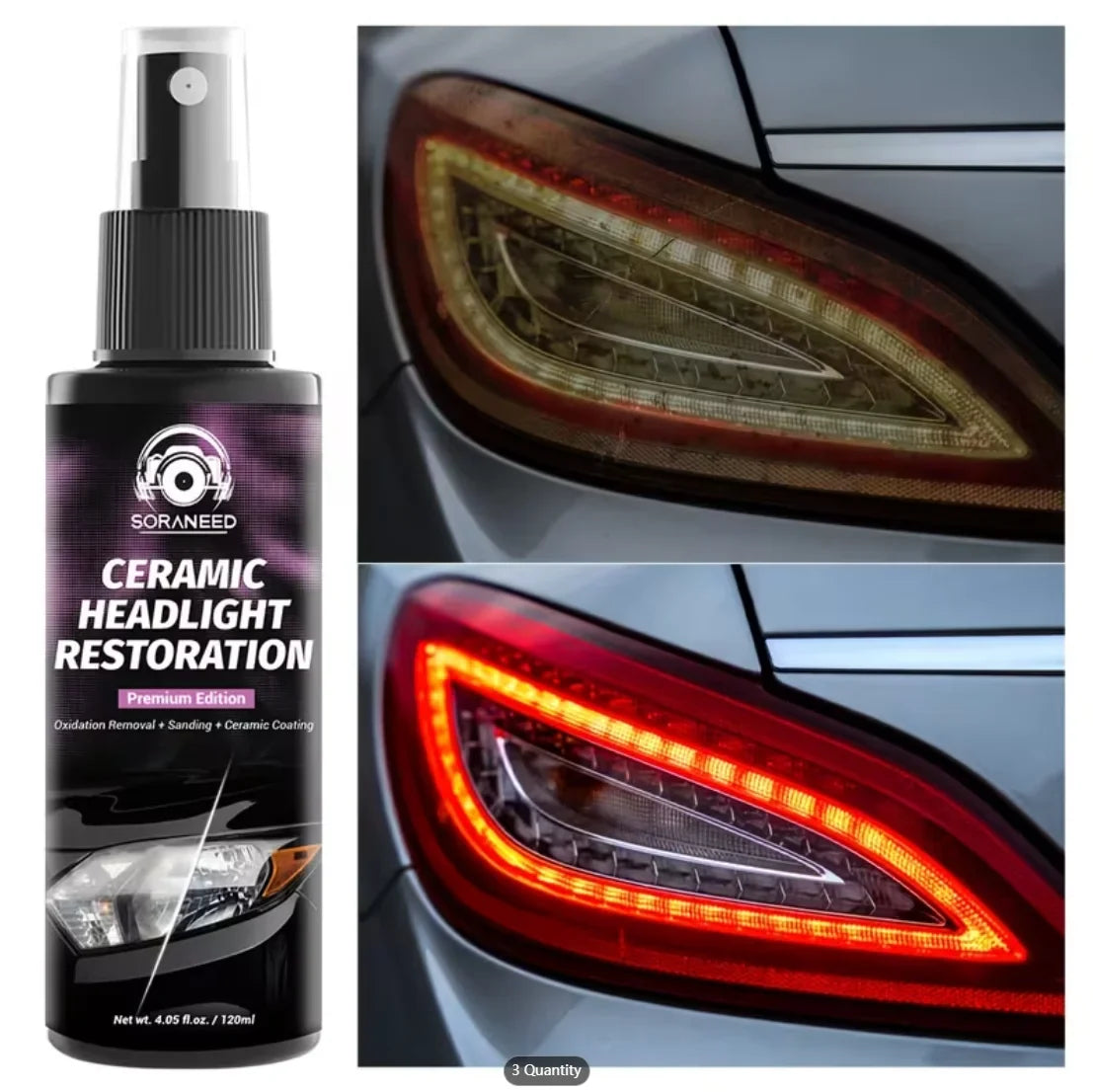 Car Headlight Restoration Spray | Oxidation & Yellowing Removal