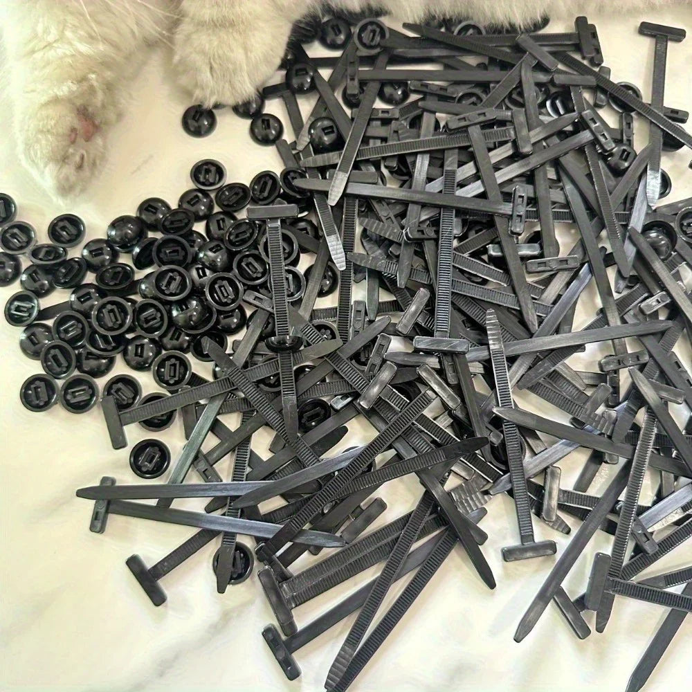 Heavy Duty Self-Locking Nylon Zip Ties & Cable Clip Buckles