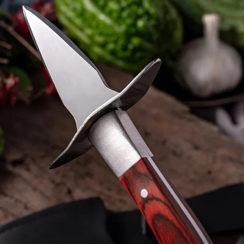 Oyster Shucking Knife – Wood Handle & Stainless Steel Seafood Tool