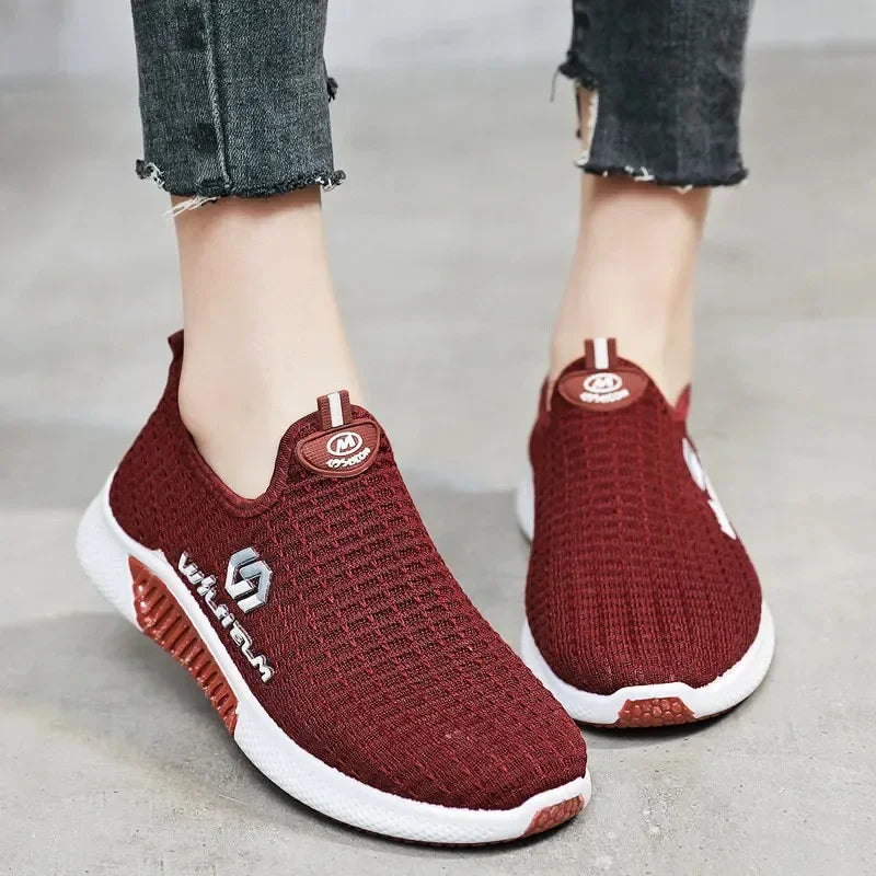 Women's Breathable Mesh Tennis Sneakers – Lightweight Sport Shoes