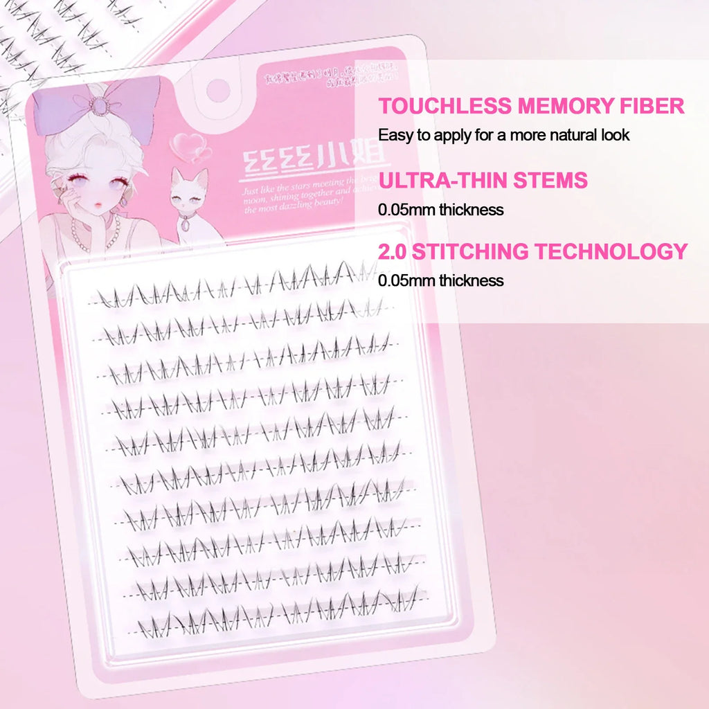 Cat Eye Cluster False Lashes | 10 Rows Natural Volume Lower Lash