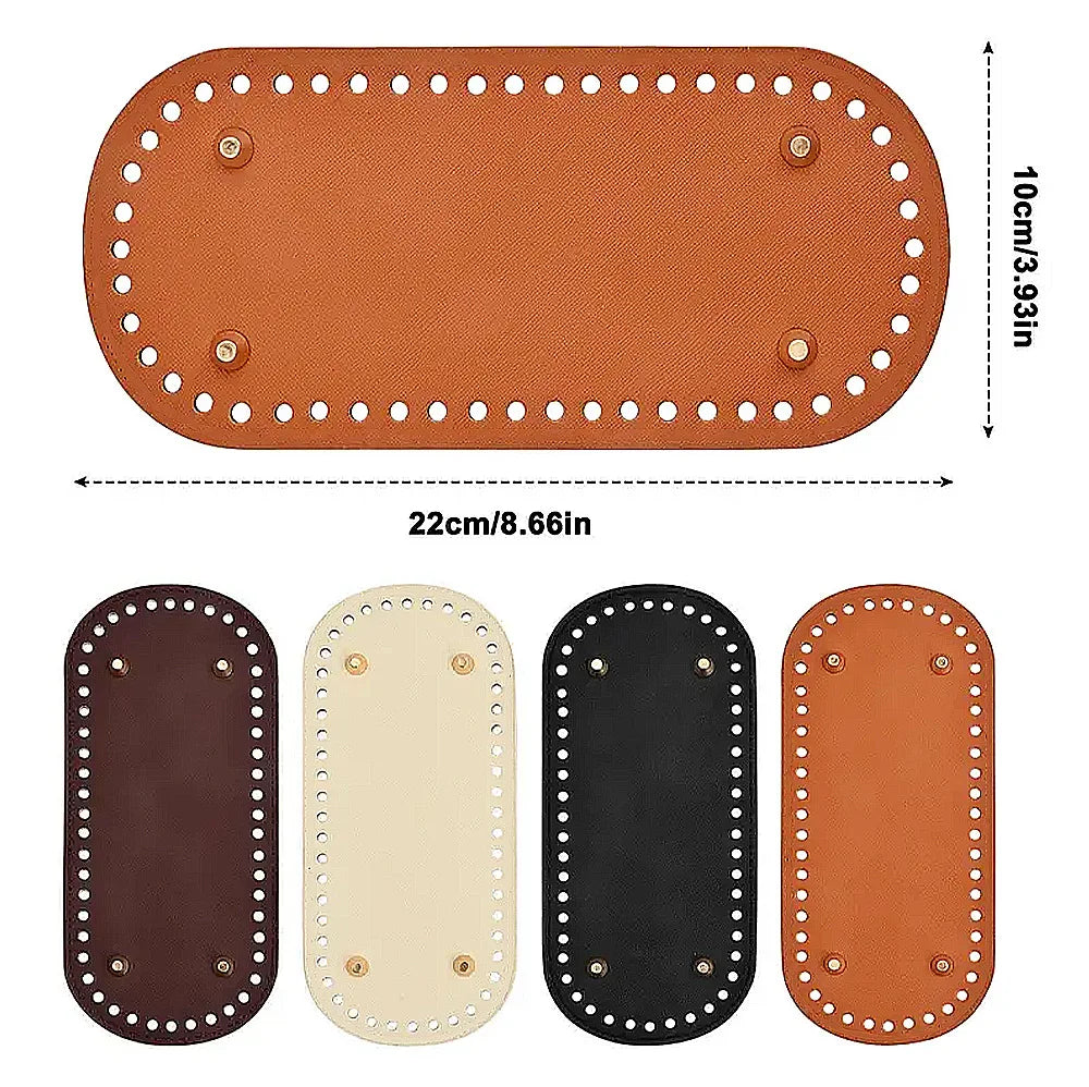 Crochet Bag Bases with Holes – Oval PU Leather DIY Purse Base
