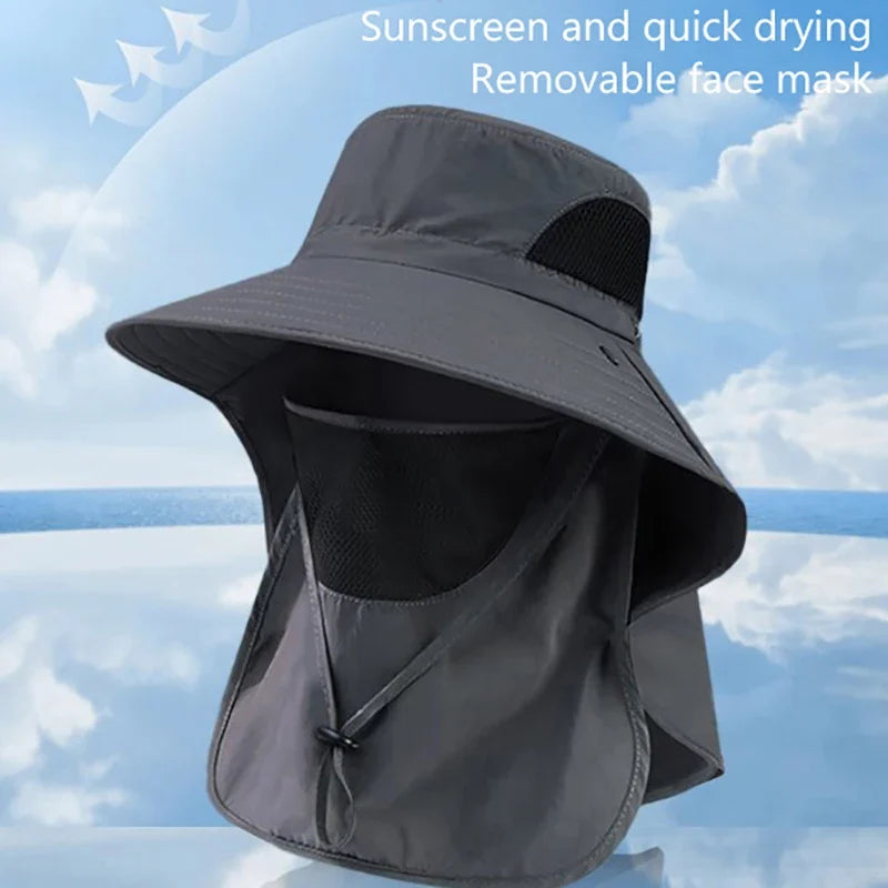 UV Sun Hat with Neck Flap – Outdoor Fishing Bucket Cap