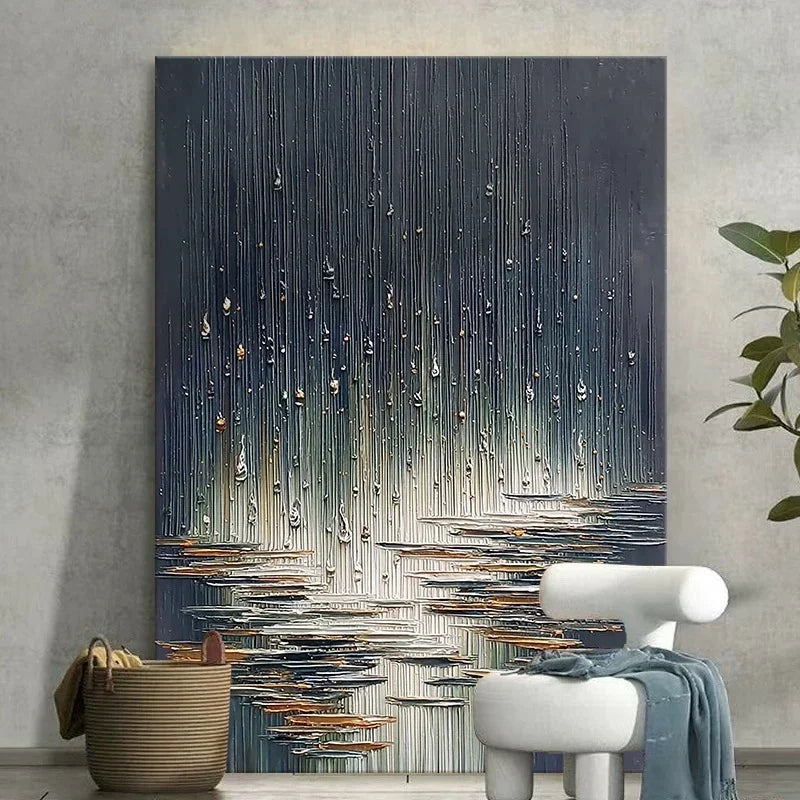 Hand Painted Abstract Water Drop Oil Painting | Canvas Wall Art