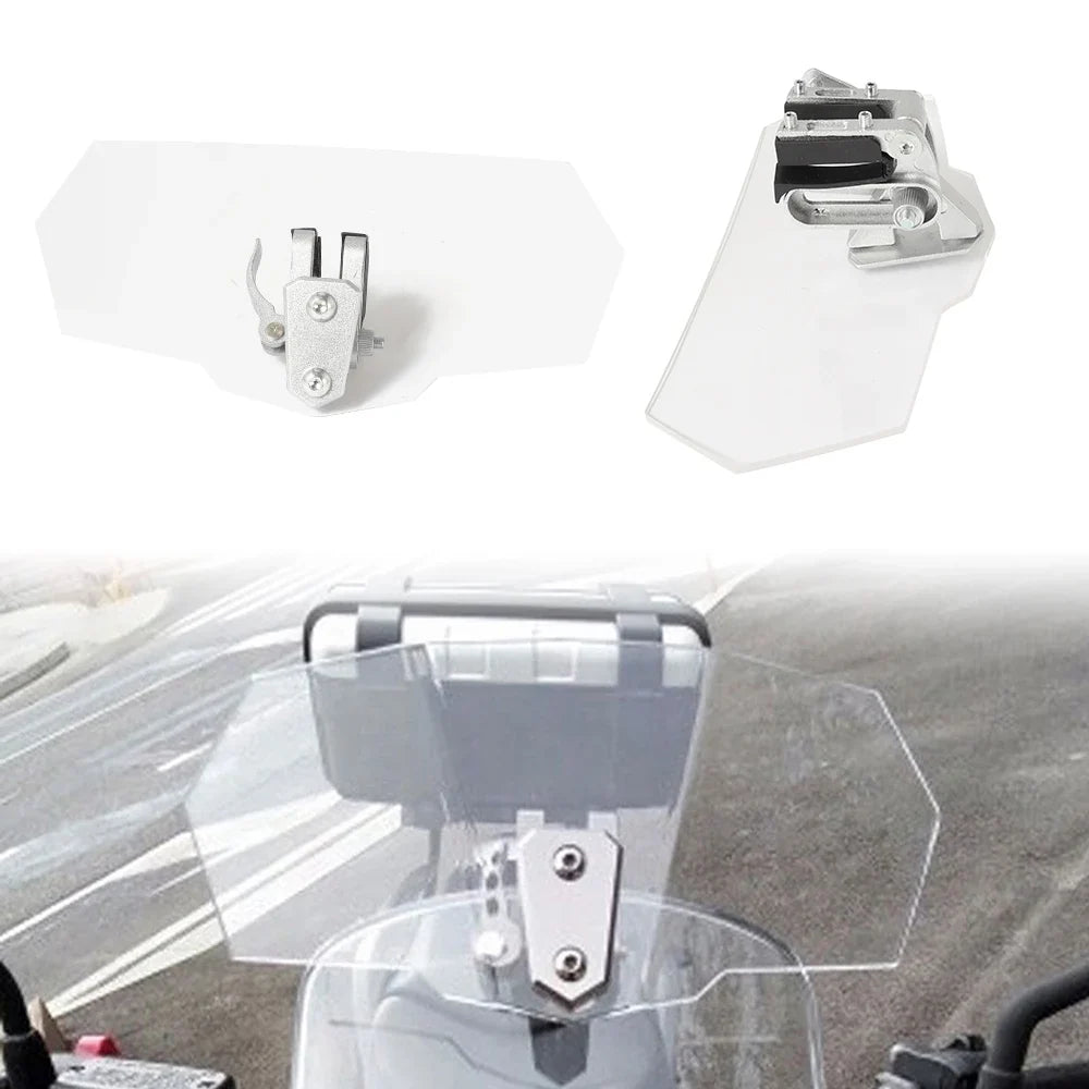 Universal Motorcycle Windshield Extension Clamp-On Deflector
