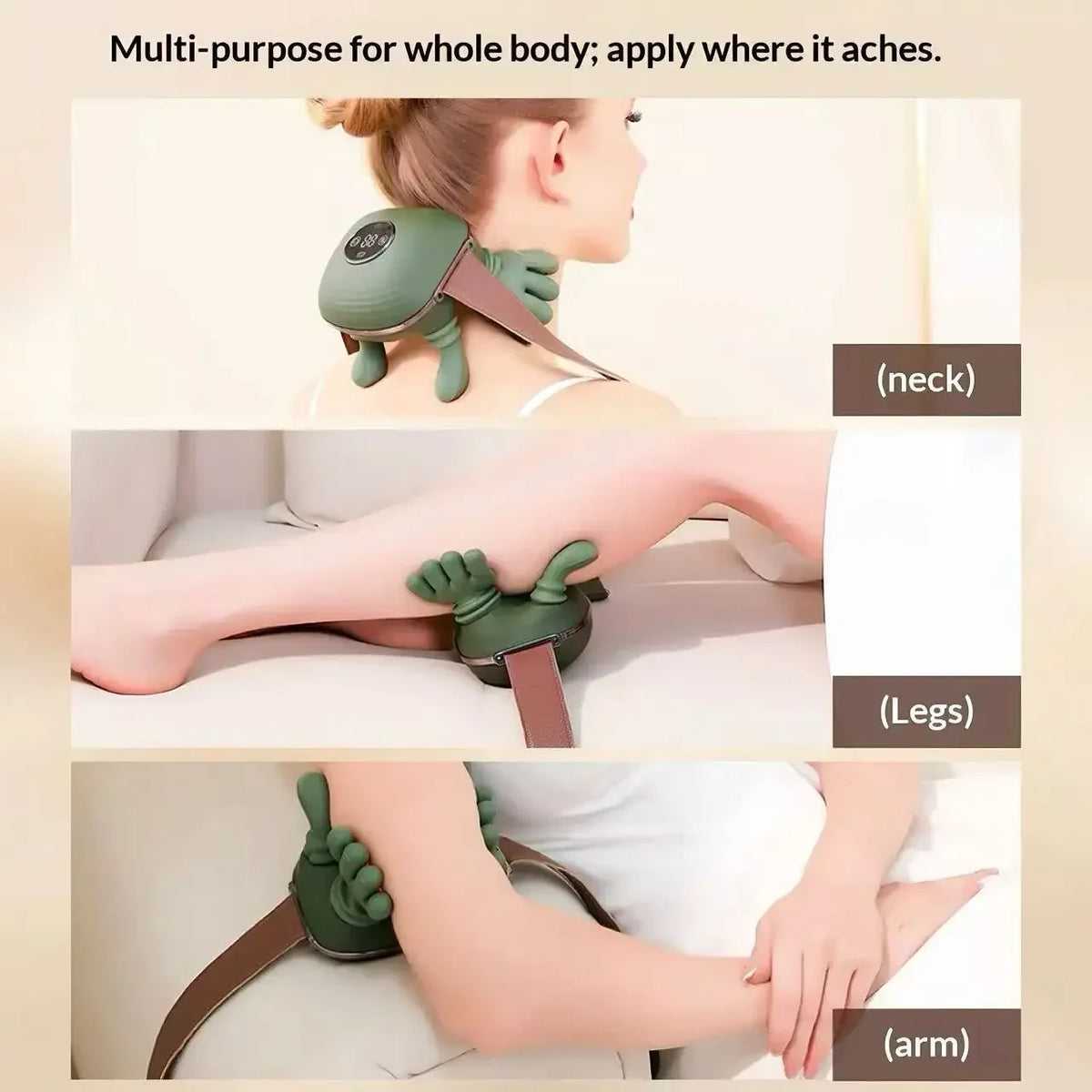 LCD Neck & Shoulder Massager | 4D Kneading Wireless Device