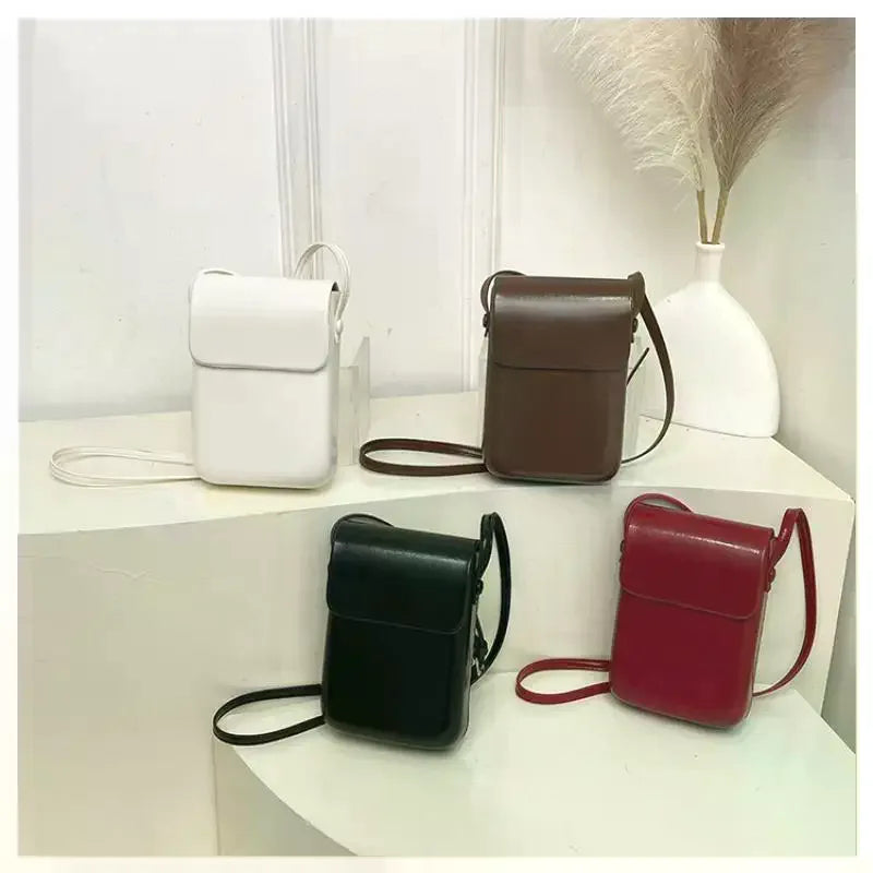 Women's Minimalist Crossbody Phone Bag | Small PU Shoulder Purse
