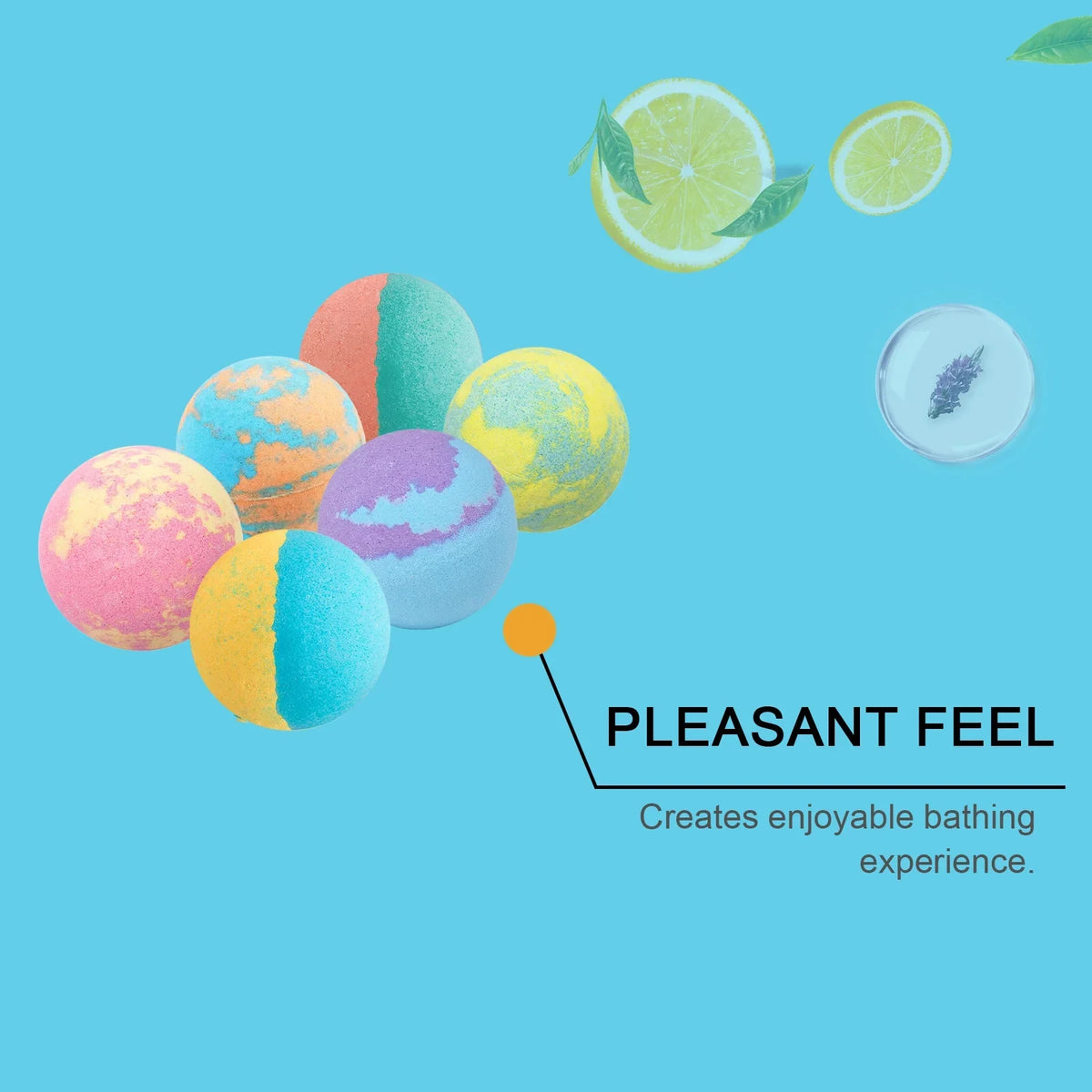 Kids Fizzy Bath Bombs Set – 6 Colorful Moisturizing Spa Balls