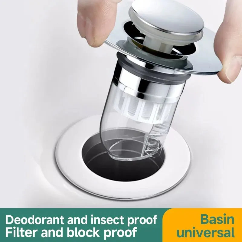 Universal Pop-Up Drain Filter Hair Catcher & Sink Strainer